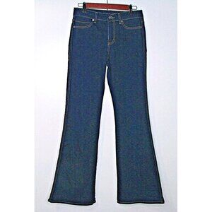Just USA Womens Blue Dark Wash Pockets Stretch Denim Flared Jeans Size 7 PS213
